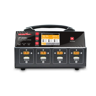গুণ 8 চ্যানেল 1200W ড্রোন ব্যাটারি চার্জার 2-6S 25A 220V উন্নত কারখানা